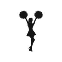 Dynamic Cheerleader with Pom Poms Displaying Energy and Strength vector