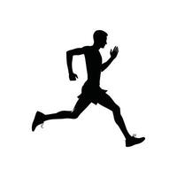 Silhouette of a Jogging Man for Exercise-Themed Graphics vector