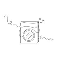 illustration of washing machine one continuous line art. line, simple, hand drawn and sketch style. for icon, symbol, sign or logo vector