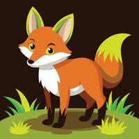 Curious Fox Sniffing in Serene Forest vector