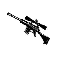 A rifle and scope on a white background vector