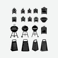 Create stunning kitchen-themed designs with this silhouette and clipart bundle, ideal for decor, projects, and printables. vector