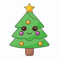 Christmas tree with eyes and a star vector