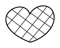 un sencillo a cuadros corazón. acortar Arte mano dibujar ilustración. vector