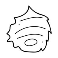 One seashell in black and white. Doodles clip art for your projects. vector