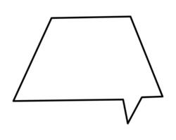 Doodle rectangular shape speech bubble hand draw. Clip art illustration. vector