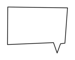 Rectangular shape speech bubble. Doodle clip art illustration. vector