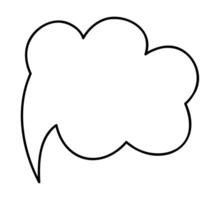 Cloud shape speech bubble hand draw. Doodle clip art illustration. vector