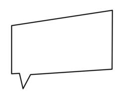 Doodle rectangular shape speech bubble. Hand draw clip art illustration. vector