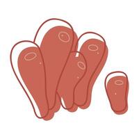 Coral color. Doodles clip art for your projects. vector