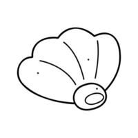 A small seashell in white and black. Doodles clip art for your projects. vector