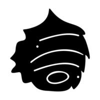 One seashell in black and white colors. Doodles clip art for your projects. vector
