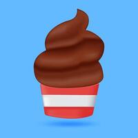 3D Ice cream on white background vector