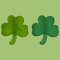 3D clover leaf on white background vector