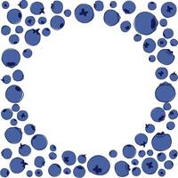 Circle round Background with blueberry. frame with blueberry in graphic line style vector