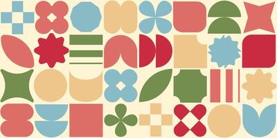 Abstract background in retro style. Brutalism. Simple geometric shapes. vector