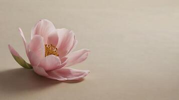Pink rose fall at floor with a tiny light from windows background, macro view rose flower photo