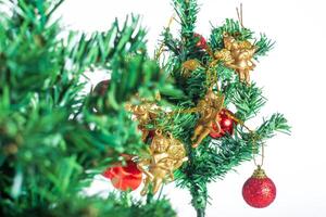 Christmas tree with ornaments on it photo