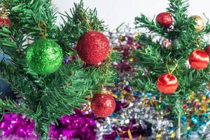 Christmas tree with ornaments on it photo