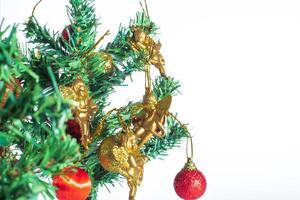 Christmas tree with ornaments on it photo