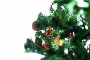 Christmas tree with ornaments on it photo