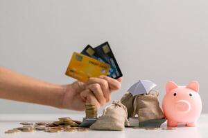 Saving money through wise investments and regular bank deposits can help build wealth and secure financial stability of business. balance, education, interest, price, safety, stack, buy, desk, loan photo