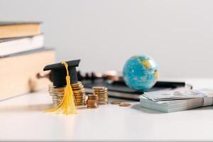 Studying abroad as part of a global education program offers students valuable learning experiences and personal development during their time in college. stock, plan, goal, target, book, degree photo