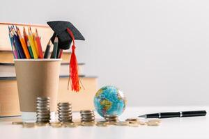 Studying abroad as part of a global education program offers students valuable learning experiences and personal development during their time in college. stock, plan, goal, target, book, degree photo
