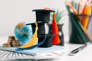 Studying abroad as part of a global education program offers students valuable learning experiences and personal development during their time in college. stock, plan, goal, target, book, degree photo