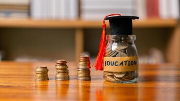 Planning for education abroad requires budgeting money wisely, saving coins, and focusing on future, as it leads to personal growth, cognitive development, and successful graduation as student. photo