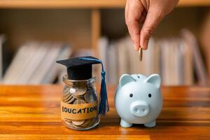 Planning for education abroad requires budgeting money wisely, saving coins, and focusing on future, as it leads to personal growth, cognitive development, and successful graduation as student. photo