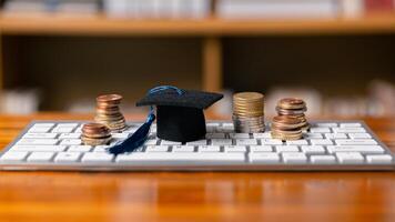 Planning for education abroad requires budgeting money wisely, saving coins, and focusing on future, as it leads to personal growth, cognitive development, and successful graduation as student. photo
