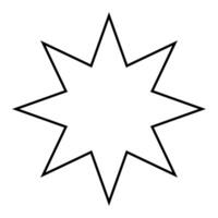 star shape symbol, black and white silhouette illustration of simple eight pointed star isolated on white background vector