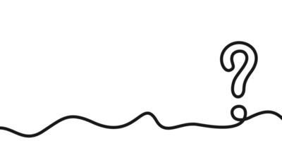 Wavy line confused thoughts with question mark. linear drawing doodle. Psychological concept of problem solving. vector