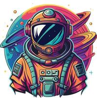 astronaut in a space suit vector