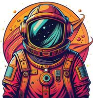 Astronaut flying in space vector