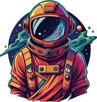 Astronaut into the Space Mascot vector