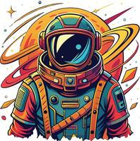 astronaut in space with a planet vector