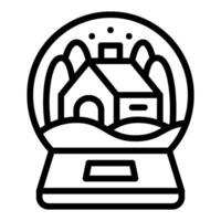 snow globe line icon vector