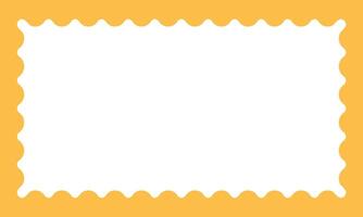 Yellow Waves Zigzag Frame. Scalloped rectangle border. Empty text box. illustration vector