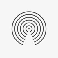 Airdrop symbol line icon. illustration vector