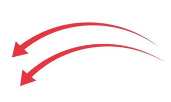 Red Curved Arrows. Left move sign. Flat illustration on white background vector