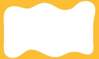 Yellow Scalloped rectangle border. Empty text box. Waves zigzag frame. illustration vector