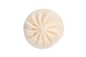 Chinese Bao or Baozi bun with meat isolated on white background. top view photo