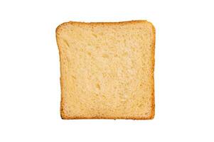 Toast from white bread isolated on white background. top view photo