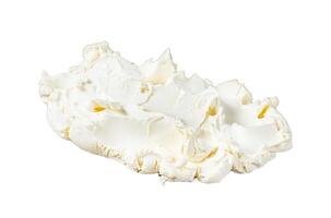 Mascarpone italian Cream cheese. Isolated on white background, top view. photo