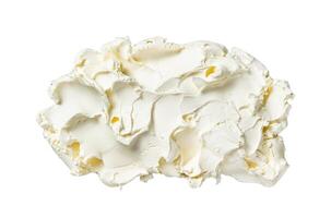 Mascarpone italian Cream cheese. Isolated on white background, top view. photo