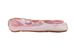 Fresh pork belly bacon block. Isolated on white background. photo