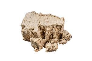 Homemade sunflower halva with honey. Isolated on white background. photo