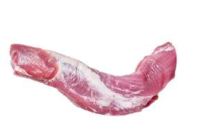 Raw pork tenderloin meat. Isolated on white background. photo